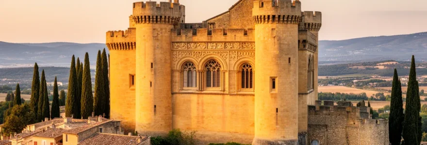 Façade Renaissance du Château de Gordes dominant le village provençal et le Luberon